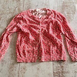 Crewcuts Pink Heart Pattern Cardigan Size 6/7
